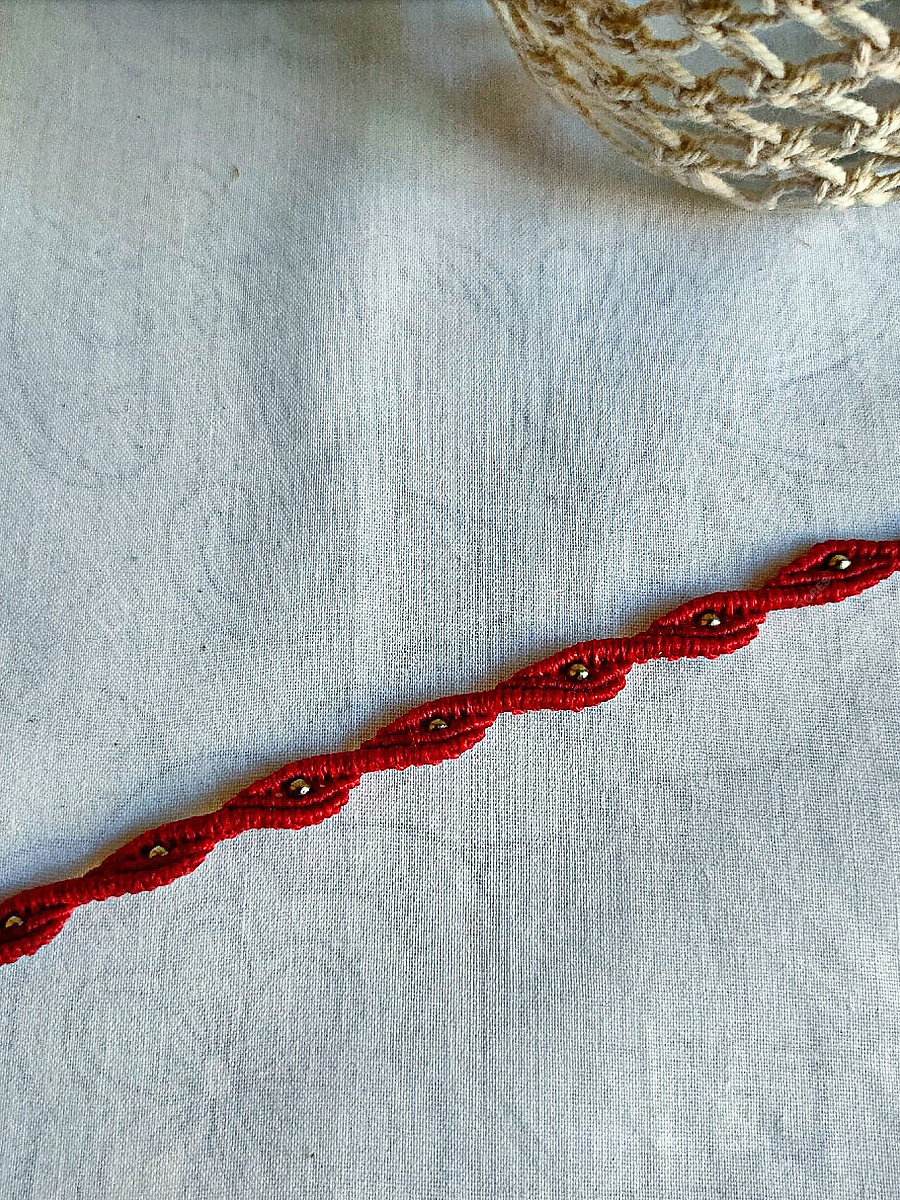 Megastores Micro Macrame Evil Eye Bracelet by Yarns N Charms